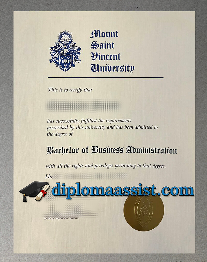 Order Mount Saint Vincent University diploma