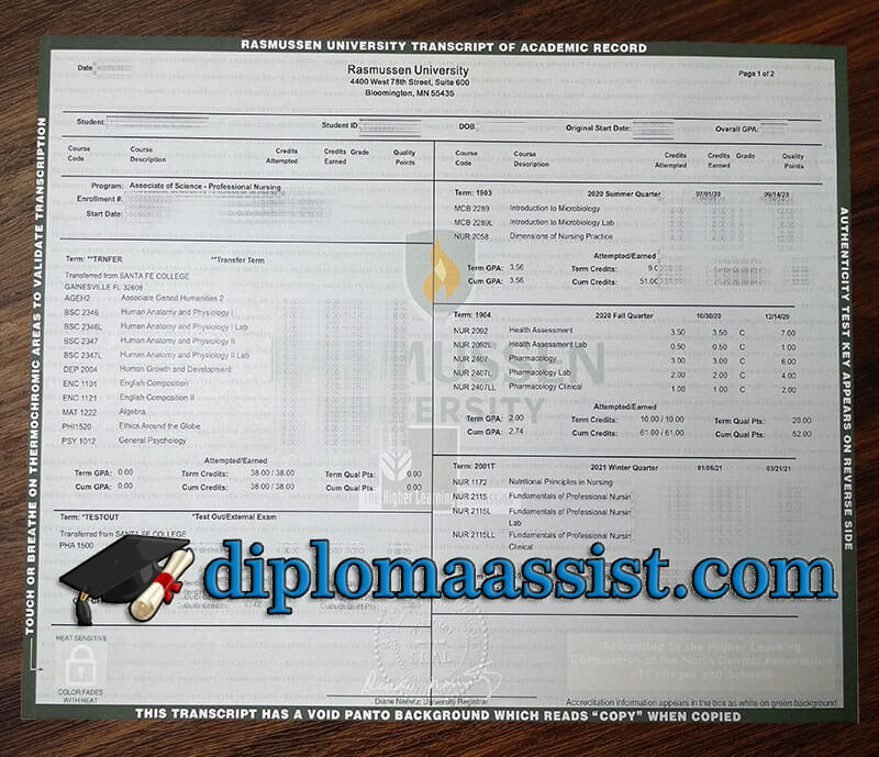 buy Rasmussen University diploma