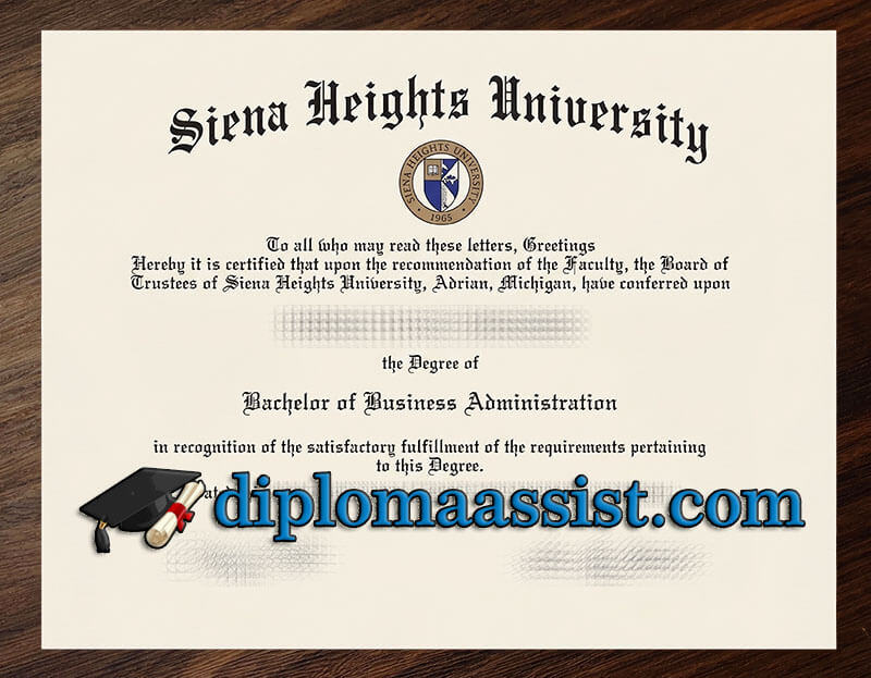 Make Siena Heights University diploma