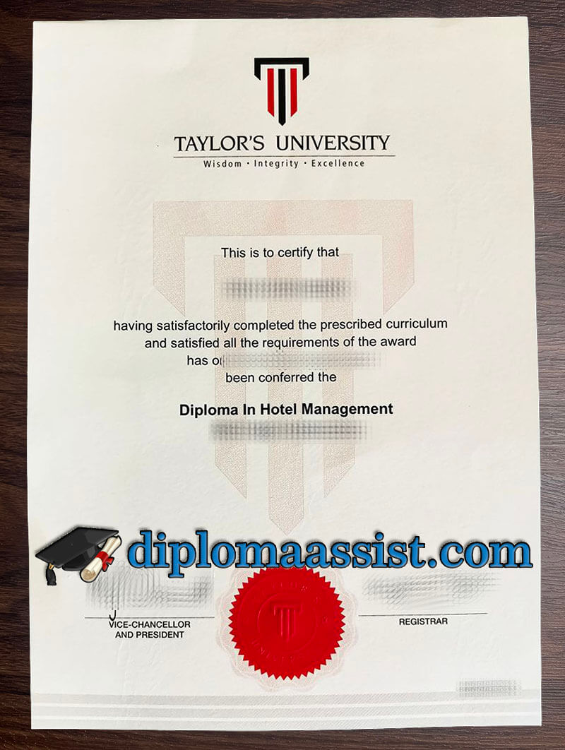 order Taylor's University diploma