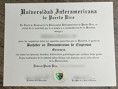 order Universidad Interamericana de Puerto Rico diploma