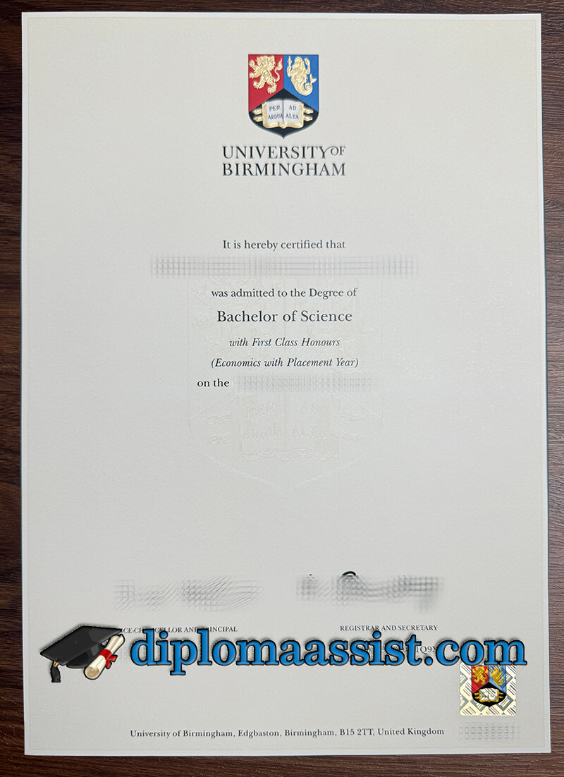 Order University of Birmingham diploma