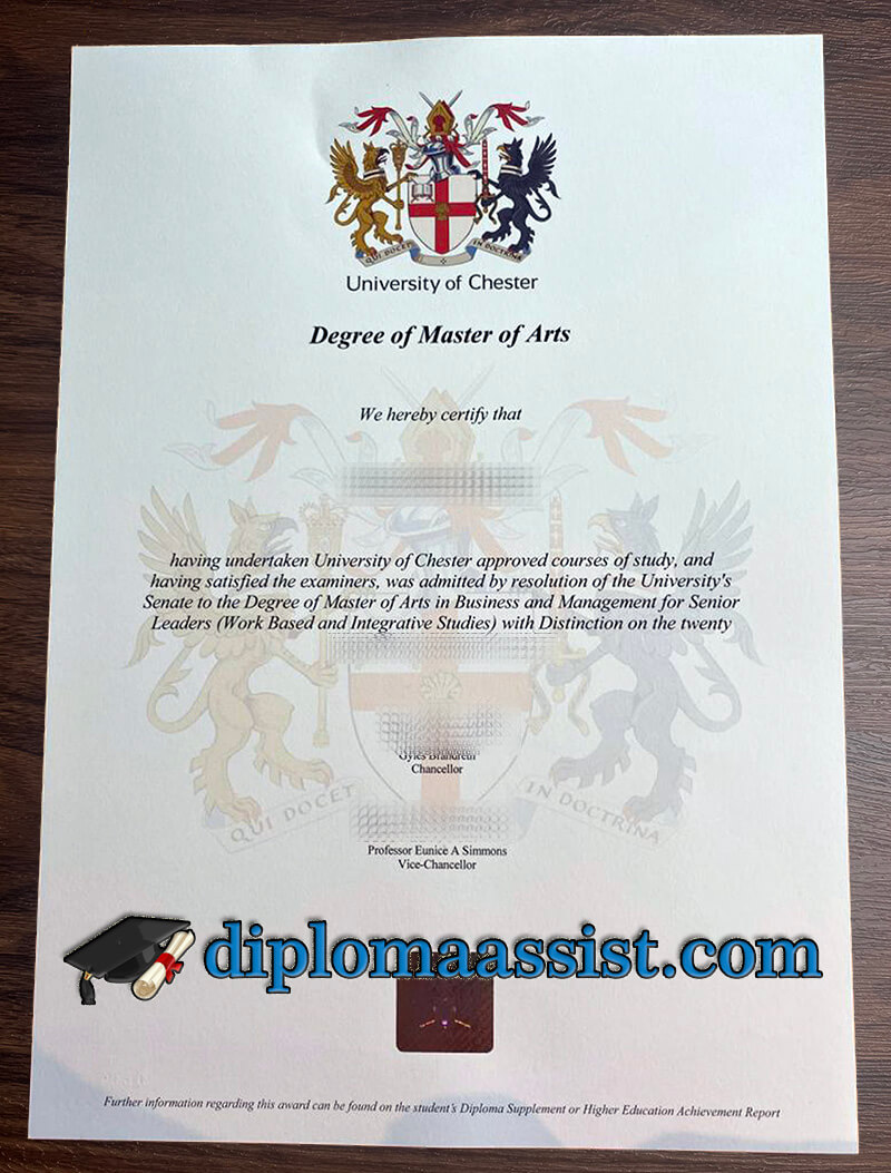 buy University of Chester diploma