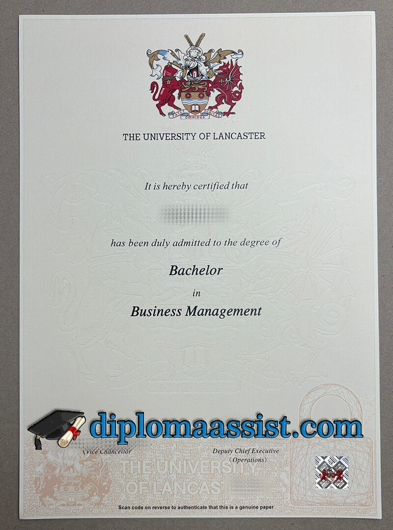 fake University of Lancaster diploma