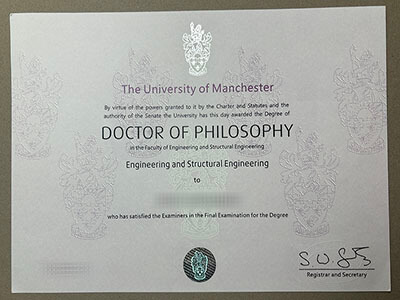 Order University of Manchester diploma