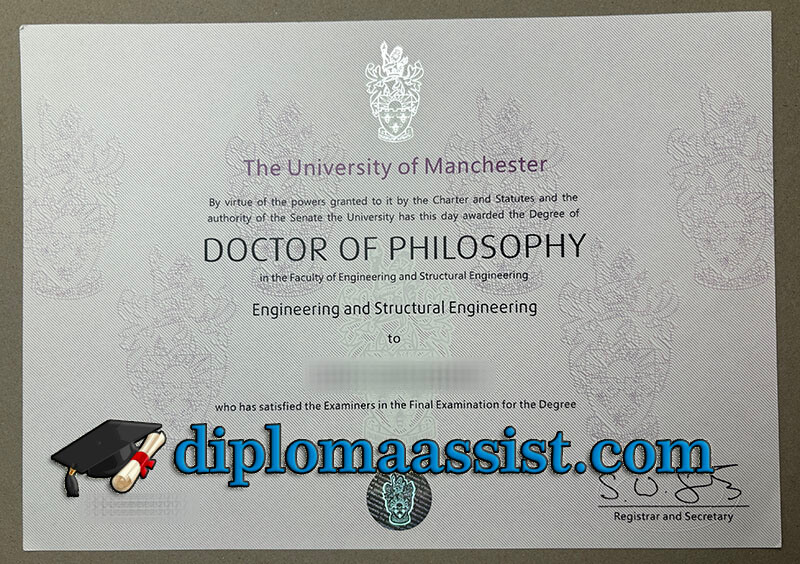 Order University of Manchester diploma
