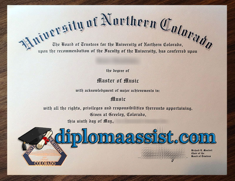 Order University of Northern Colorado diploma