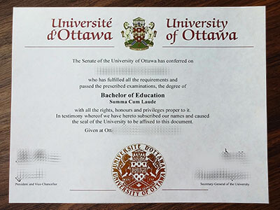 fake University of Ottawa diploma