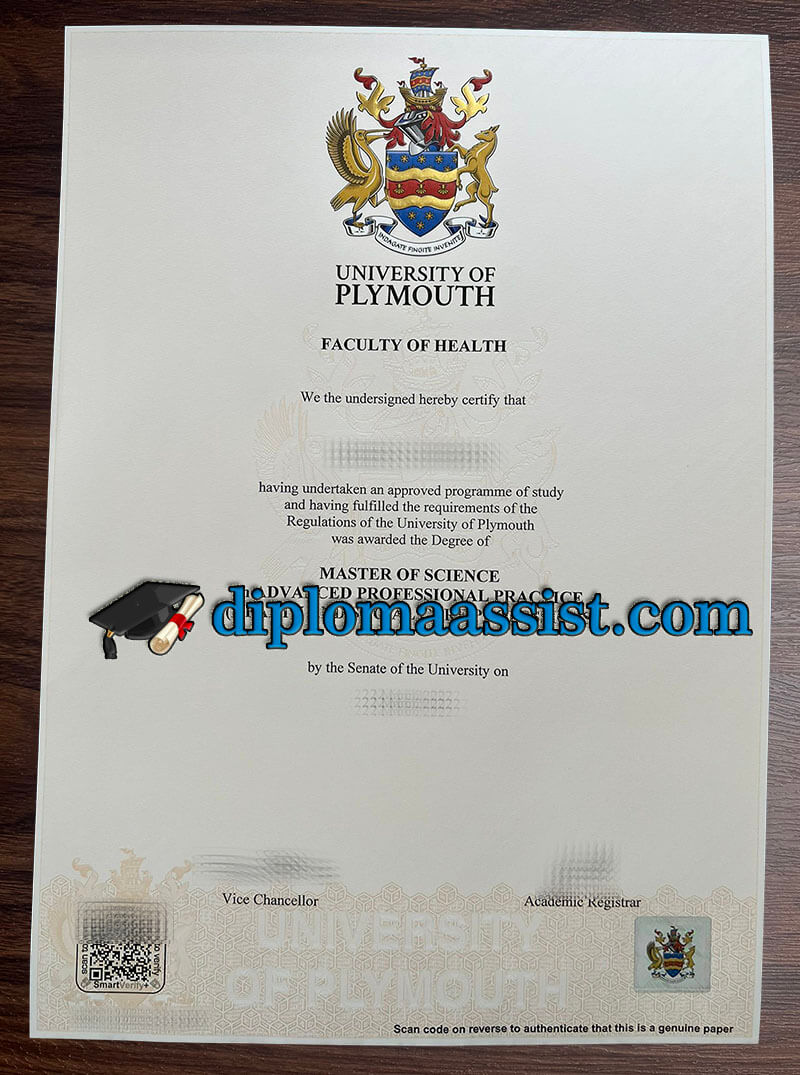 Order University of Plymouth diploma