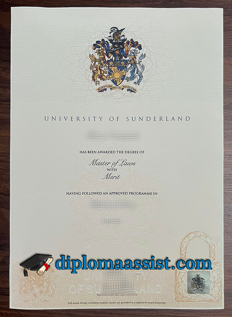 Buy University of Sunderland diploma