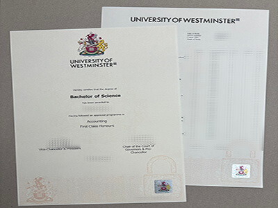 order University of Westminster diploma