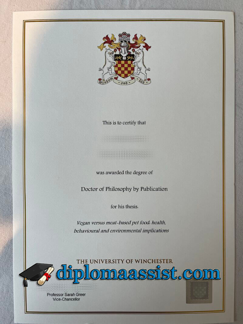 How much to order University of Winchester diploma？