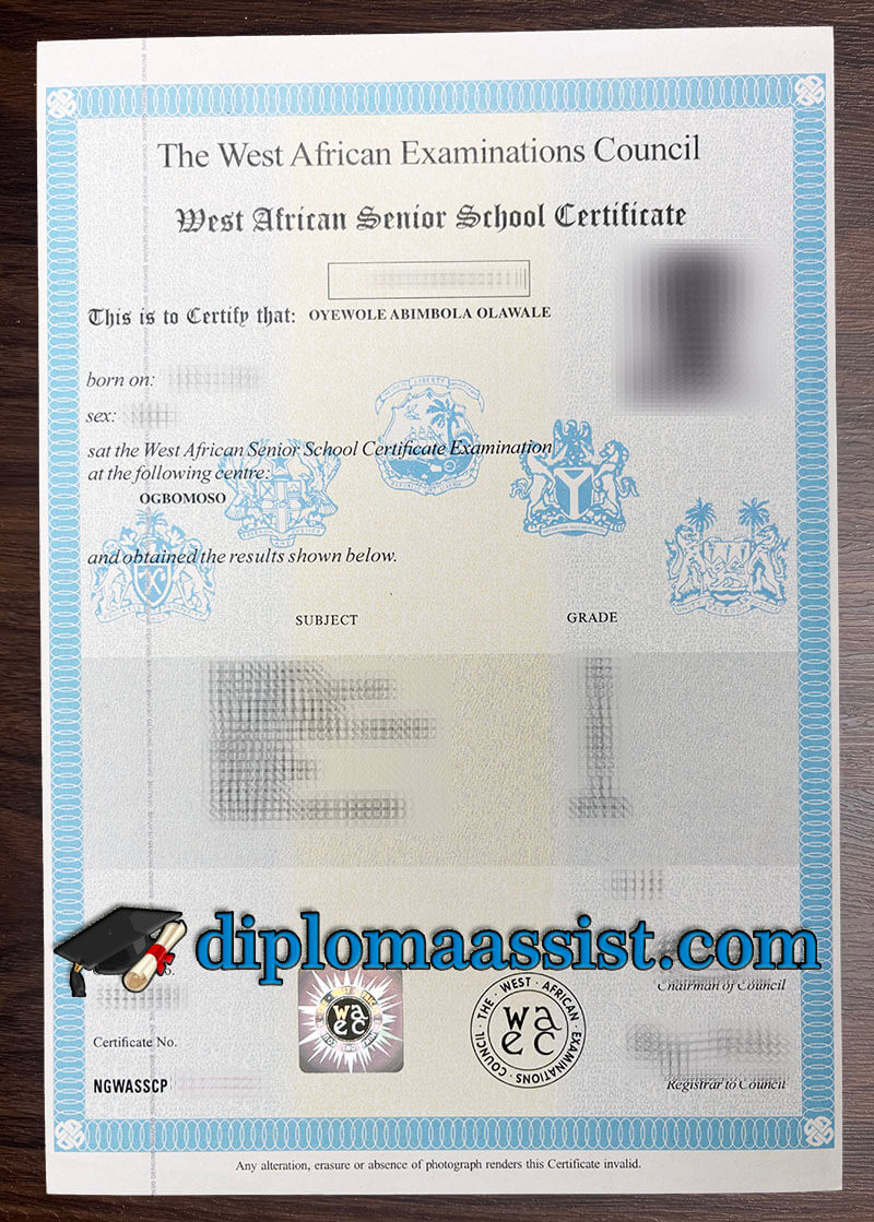 Buy West African Examinations Council certificate