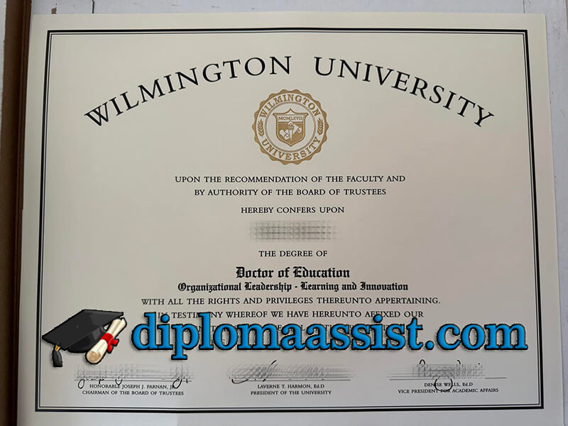 Make Wilmington University diploma